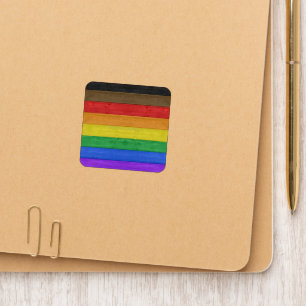 SlipperyJoe's Inclusive gay pride flag textured ru Patch