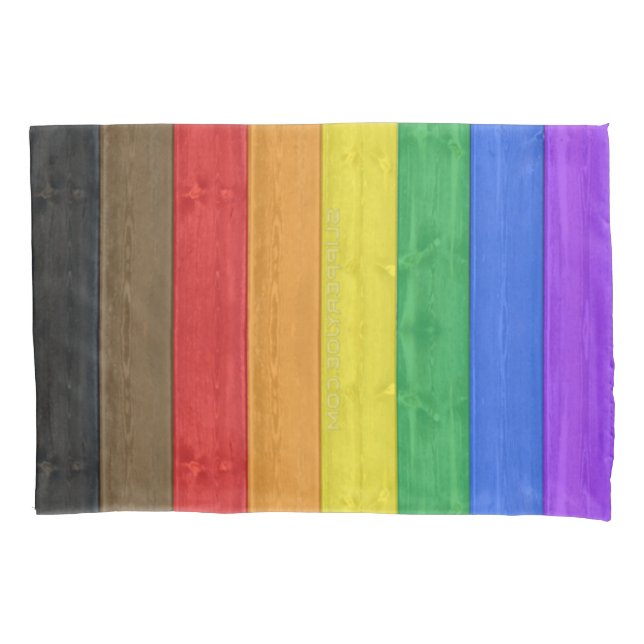 SlipperyJoe's Inclusive gay pride flag textured ru Pillow Case (Front)