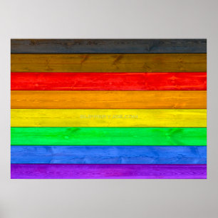 SlipperyJoe's Inclusive gay pride flag textured ru Poster