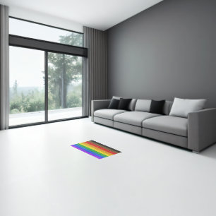 SlipperyJoe's Inclusive gay pride flag textured ru Rug