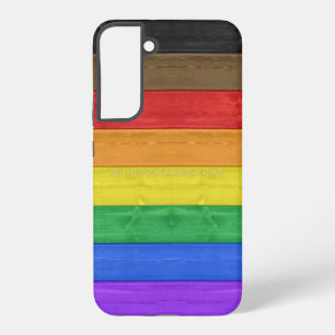 SlipperyJoe's Inclusive gay pride flag textured ru Samsung Galaxy S22+ Case