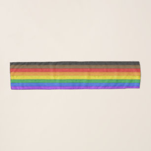 SlipperyJoe's Inclusive gay pride flag textured ru Scarf