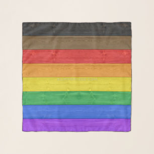 SlipperyJoe's Inclusive gay pride flag textured ru Scarf