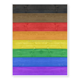 SlipperyJoe's Inclusive gay pride flag textured ru Temporary Tattoos
