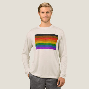 SlipperyJoe's Inclusive gay pride flag textured ru Tri-Blend Shirt