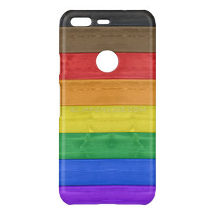 SlipperyJoe's Inclusive gay pride flag textured ru Uncommon Google Pixel Case