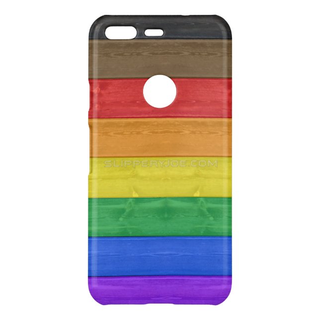 SlipperyJoe's Inclusive gay pride flag textured ru Uncommon Google Pixel Case (Back)
