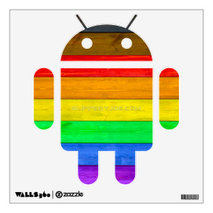 SlipperyJoe's Inclusive gay pride flag textured ru Wall Decal