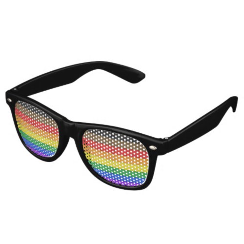 SlipperyJoes inclusive gay pride flag wooden blac Retro Sunglasses