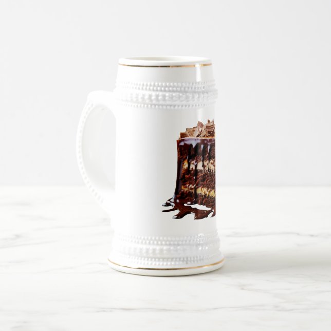 SlipperyJoe's indulgent multi-layer chocolate cake Beer Stein (Front Left)