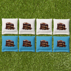 SlipperyJoe's indulgent multi-layer chocolate cake Cornhole Bags
