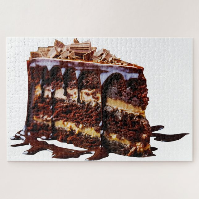 SlipperyJoe's indulgent multi-layer chocolate cake Jigsaw Puzzle (Horizontal)