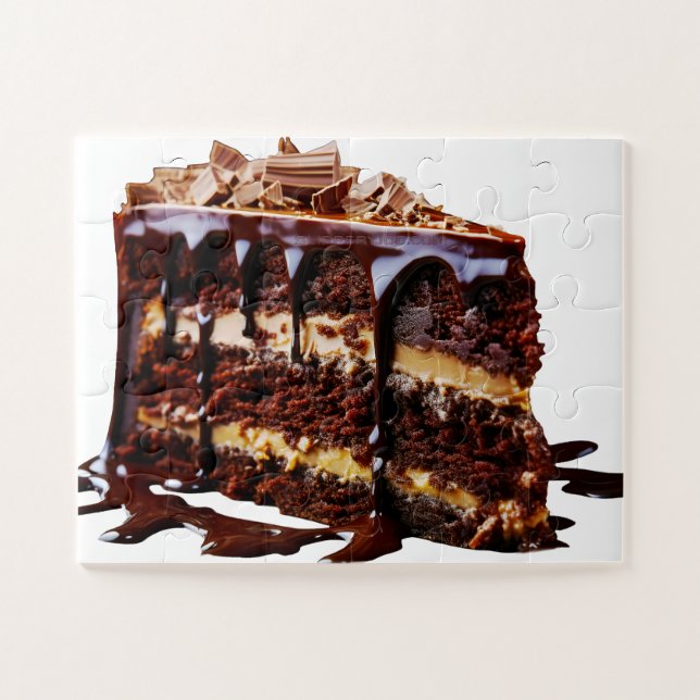 SlipperyJoe's indulgent multi-layer chocolate cake Jigsaw Puzzle (Horizontal)