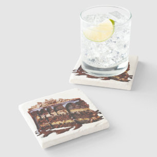 SlipperyJoe's indulgent multi-layer chocolate cake Stone Coaster