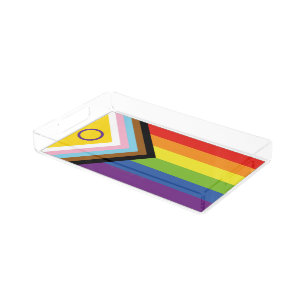 SlipperyJoe's Intersex pride flag yellow backgroun Acrylic Tray