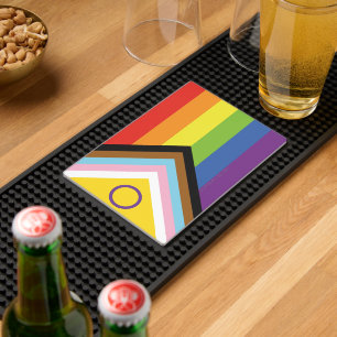 SlipperyJoe's Intersex pride flag yellow backgroun Bar Mat