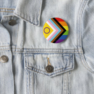SlipperyJoe's Intersex pride flag yellow backgroun Button