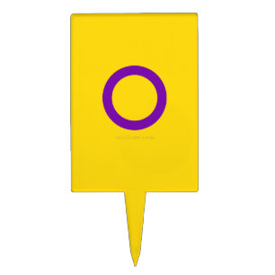 SlipperyJoe's Intersex pride flag yellow backgroun Cake Topper