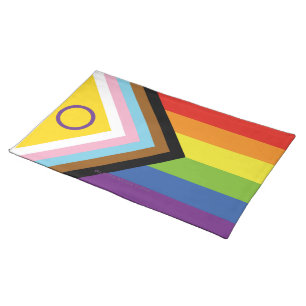 SlipperyJoe's Intersex pride flag yellow backgroun Cloth Placemat