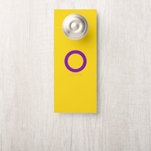 SlipperyJoe's Intersex pride flag yellow backgroun Door Hanger
