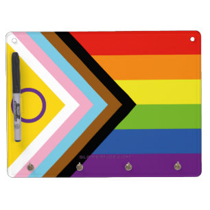 SlipperyJoe's Intersex pride flag yellow backgroun Dry Erase Board With Keychain Holder