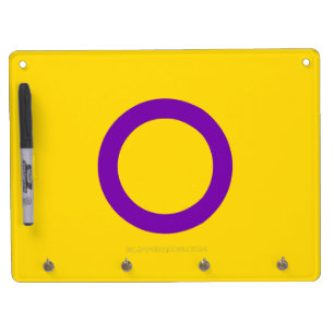 SlipperyJoe's Intersex pride flag yellow backgroun Dry Erase Board With Keychain Holder