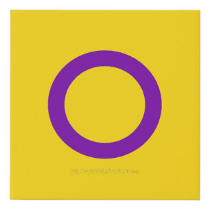 SlipperyJoe's Intersex pride flag yellow backgroun Faux Canvas Print