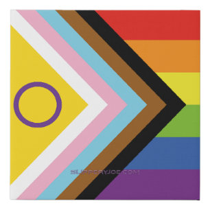 SlipperyJoe's Intersex pride flag yellow backgroun Faux Canvas Print