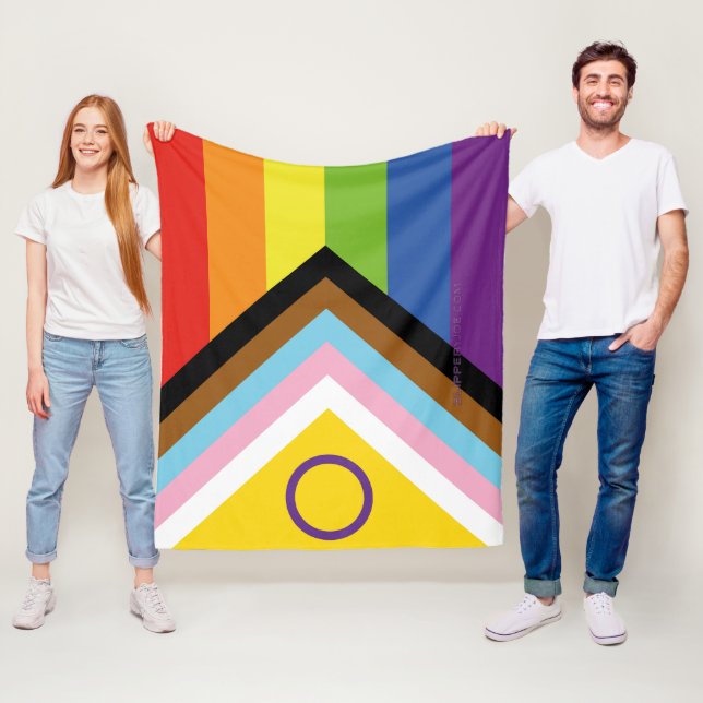SlipperyJoe's Intersex pride flag yellow backgroun Fleece Blanket (In Situ)