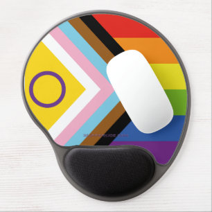 SlipperyJoe's Intersex pride flag yellow backgroun Gel Mouse Pad