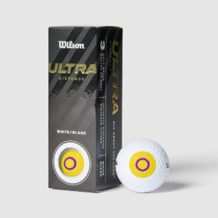 SlipperyJoe's Intersex pride flag yellow backgroun Golf Balls