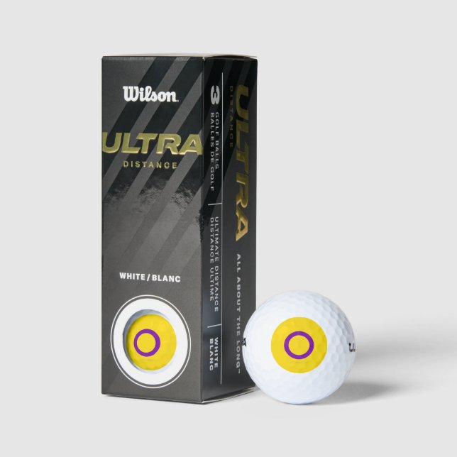 SlipperyJoe's Intersex pride flag yellow backgroun Golf Balls (Packaging)