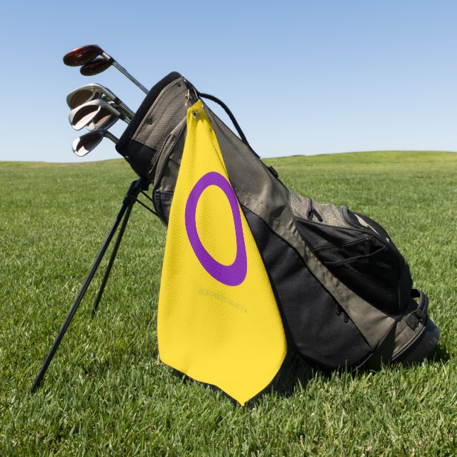 SlipperyJoe's Intersex pride flag yellow backgroun Golf Towel (Green)