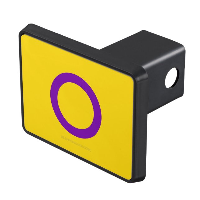 SlipperyJoe's Intersex pride flag yellow backgroun Hitch Cover (Top Right)