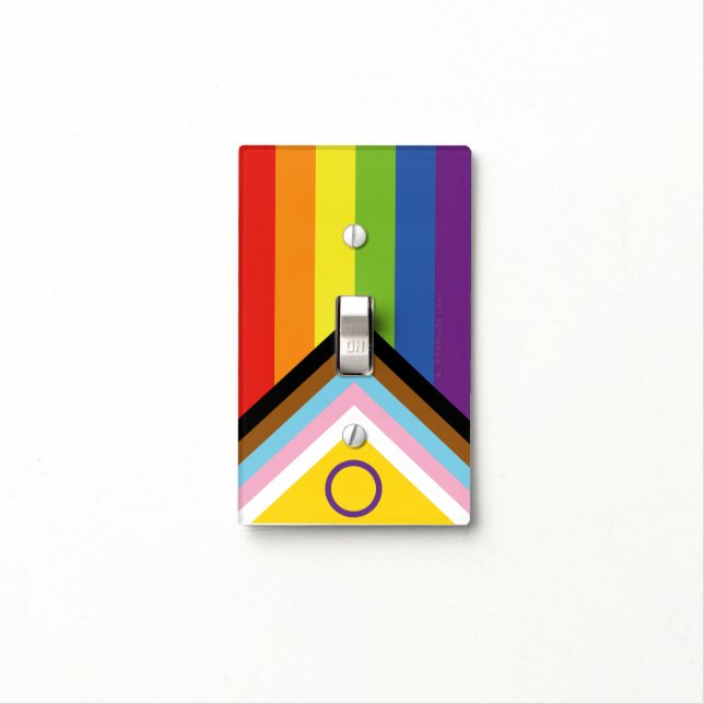 SlipperyJoe's Intersex pride flag yellow backgroun Light Switch Cover (In Situ)