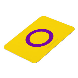 SlipperyJoe's Intersex pride flag yellow backgroun Magnet