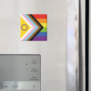 SlipperyJoe's Intersex pride flag yellow backgroun Magnet