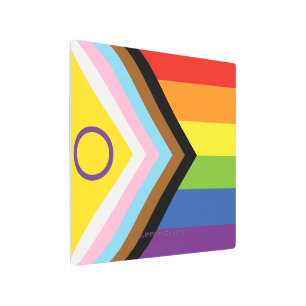 SlipperyJoe's Intersex pride flag yellow backgroun Metal Print