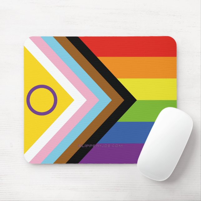 SlipperyJoe's Intersex pride flag yellow backgroun Mouse Pad (With Mouse)