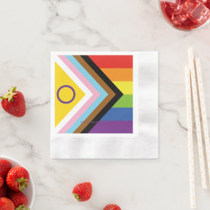 SlipperyJoe's Intersex pride flag yellow backgroun Napkins