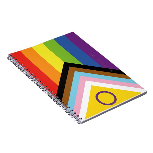 SlipperyJoe's Intersex pride flag yellow backgroun Notebook (Right Side)