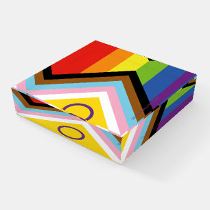 SlipperyJoe's Intersex pride flag yellow backgroun Paperweight