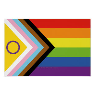 SlipperyJoe's Intersex pride flag yellow backgroun Poster