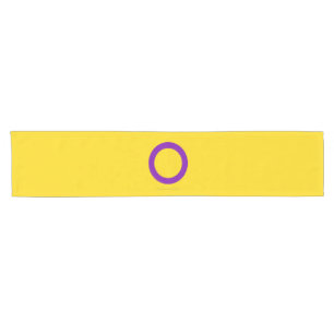 SlipperyJoe's Intersex pride flag yellow backgroun Short Table Runner