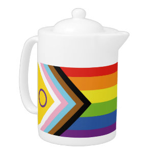 SlipperyJoe's Intersex pride flag yellow backgroun Teapot