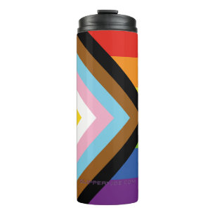 SlipperyJoe's Intersex pride flag yellow backgroun Thermal Tumbler