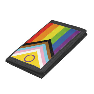 SlipperyJoe's Intersex pride flag yellow backgroun Trifold Wallet