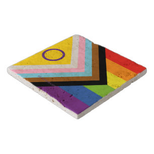 SlipperyJoe's Intersex pride flag yellow backgroun Trivet