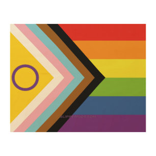 SlipperyJoe's Intersex pride flag yellow backgroun Wood Wall Art