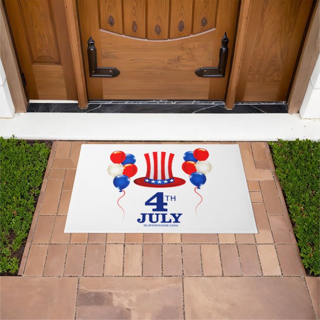 SlipperyJoe's july 4th Independence day classic Un Doormat (Outdoor)